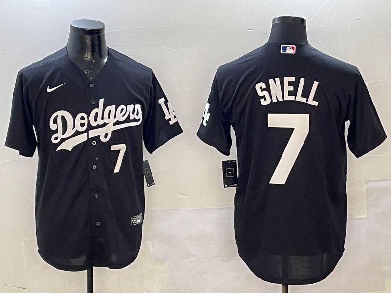 Men Los Angeles Dodgers #7 Snell Black Game 2025 Nike MLB Jersey style 3->new york yankees->MLB Jersey